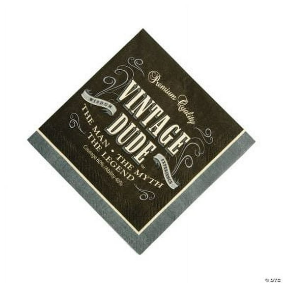 Vintage Dude Lunch Napkins (16Pc) - Party Supplies - 16 Pieces