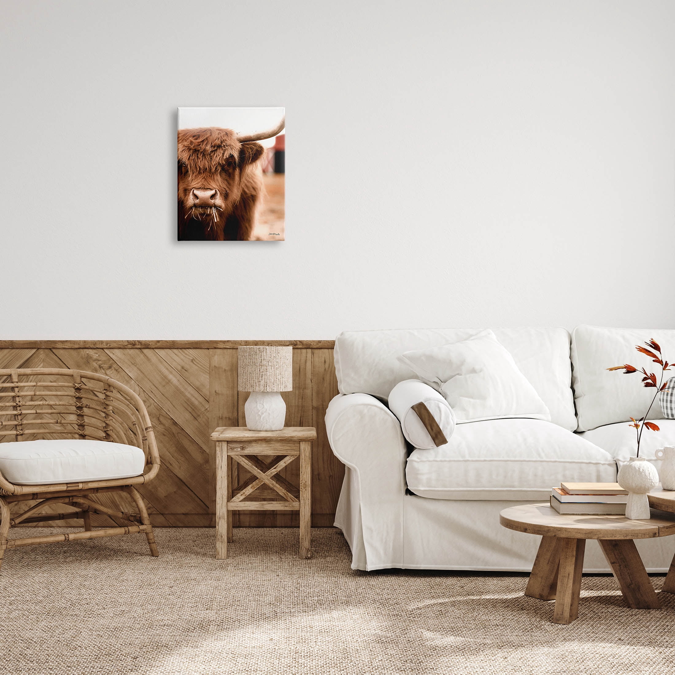 Grazing Cow Animal Portrait Animals & Insects Photograph Gallery Wrapped Canvas Print Wall Art