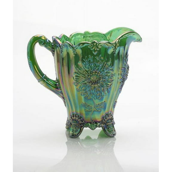 Mosser Glass 48 Ounce Pitcher in Green Carnival