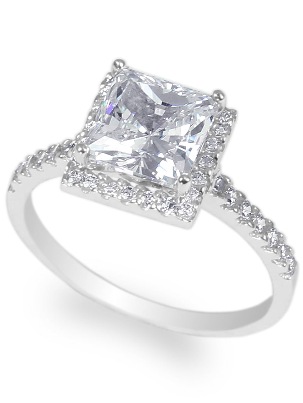 Details about / JamesJenny 10K//14K White Gold Heart Shaped Halo Round CZ Ring Size 5-9