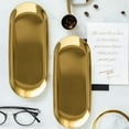 thumbnail image 4 of Toallero ovalado de acero inoxidable placa de almacenamiento grande dorado, 4 of 7