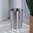 thumbnail image 6 of (2 pack) Mainstays Brushed Nickel Metal Bathroom Wastebasket, 2.2 gal, 6 of 6