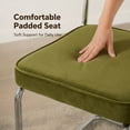 thumbnail image 4 of Dining Chairs Set of 2, PAPROOS Velvet Upholstered Kitchen Chairs, Mid Century Dining Room Side Chairs Sett with Cane Back and Stainless Steel Chrome Legs for Kitchen Living Room, Olive Green, 4 of 11