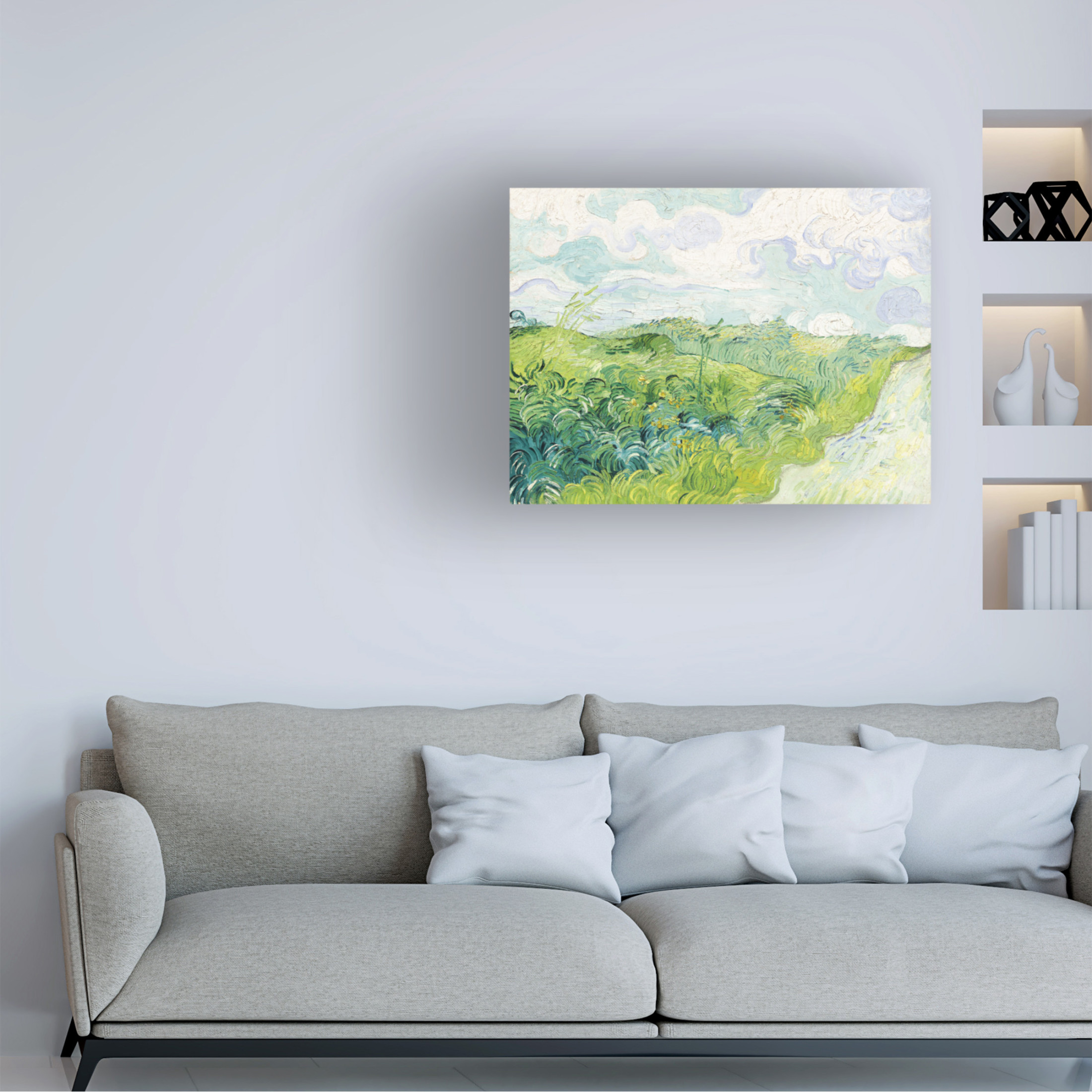 Trademark Fine Art Vincent Van Gogh  Van Gogh Landscapes with Clouds I Canvas Wall Art