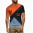 thumbnail image 6 of TOWED22 Men's Halloween Shirts Short Sleeve Halloween Tees Crewneck Print Halloween Tshirts Casual Holiday Halloween Tops(H160-Orange,L), 6 of 7