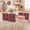 thumbnail image 2 of Christmas Snowflakes Chair Covers Set of 8 Winter Blue Waves Retro Red Black Plaid Chair Back Covers Stretch Removable Washable Slipcovers Protector for Dining Room Kitchen Party Decor, 2 of 5