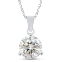 AFFY 3CT Moissanite Pendant Necklace 18K White Gold Plated Silver D Color Ideal Cut Diamond Necklace for Women