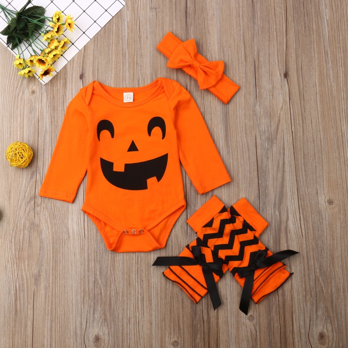 baby pumpkin romper