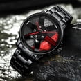 thumbnail image 3 of Reloj Deportivo Para Hombre Relojes De Rueda De Coche A Prueba De Agua Reloj De Acero Inoxidable Con Diseño De Rueda Hueca 3D Anggrek Ropa, 3 of 6