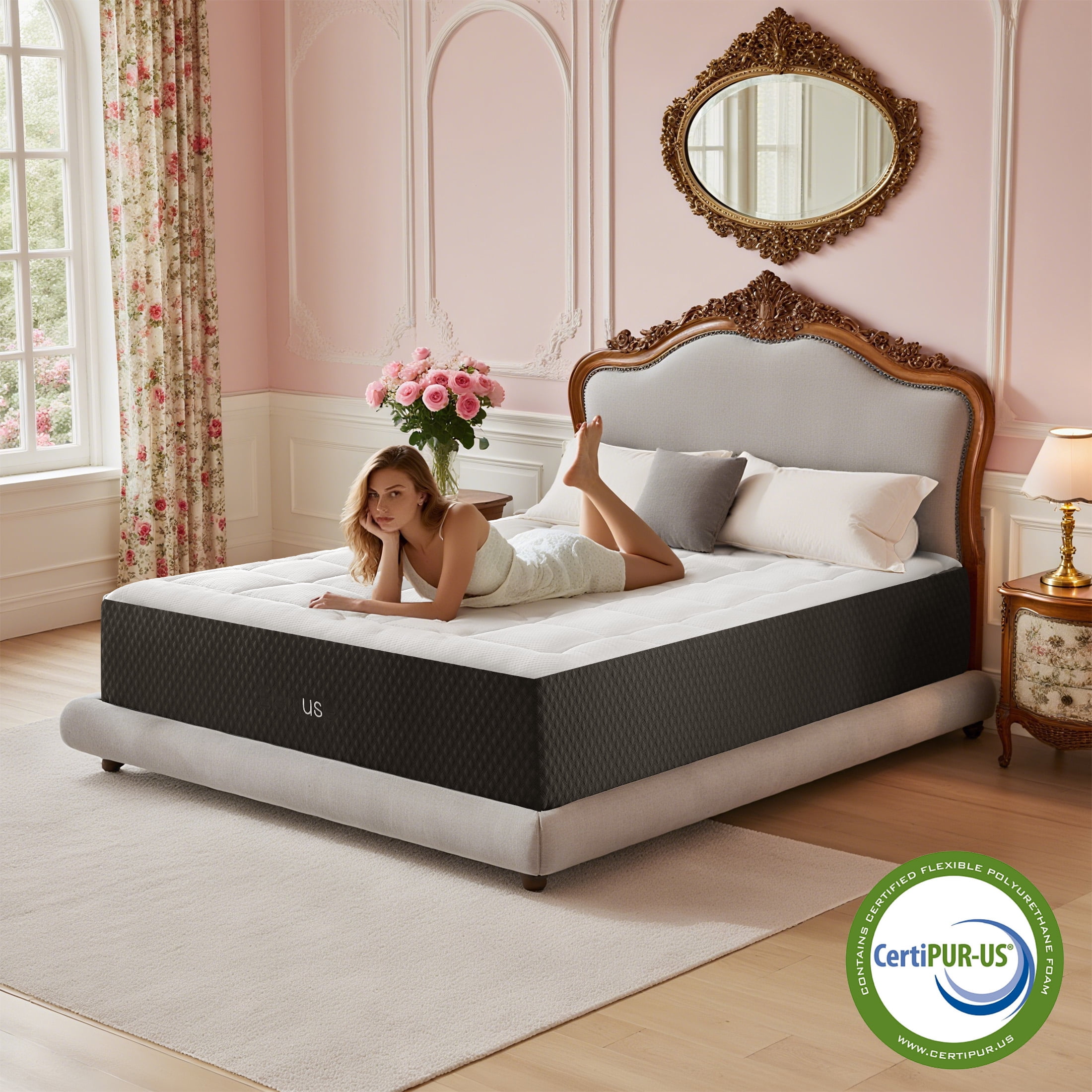 EDX 10 Inch King Foam Mattress for Pressure Relief with Durable Support, Medium Firm CertiPUR-US Certified Cooling Gel Mattresses for Bedroom, Mattress in a Box