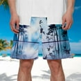 CHANGMOO Men'S Beach Wear Clothing Print Board Elastic Waist Holiday