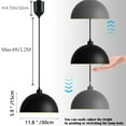 thumbnail image 6 of FSLiving Adjustable Height H Type Track Lighting Vintage Black Dome Lamp 4Ft Industrial Smart Edison Bulbs 2200K-6500K Track Mount Pendant Light Timer for Dinning Table (White Lining) - 1 Pack, 6 of 8