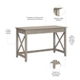 thumbnail image 3 of Pemberly Row Contemporary 48W Writing Desk in Washed Gray Finish, 3 of 7