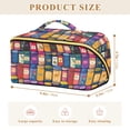 thumbnail image 4 of FORMRS Makeup Bag Travel Cosmetic Organizer for Women Fold Flat Zipper Pouch with Handle, Blue Jam, 4 of 8