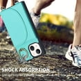 thumbnail image 4 of Crossbody Phone Cases for iPhone 13 with Card Holder for Women,iPhone 13 Case Wallet with Lanyard Strap,PU Leather Magnetic Clasp [360° Rotatable Ring Holder Kickstand],(Mint Green), 4 of 14