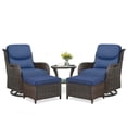 thumbnail image 2 of Opohoro 5-Piece Patio Conversation Set with Swivel Chairs, Ottomans and Side Table, Deep Seat Wicker Outdoor Seating for Porch, 2 of 10