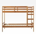 thumbnail image 4 of Walker Edison Modern Solid Wood Twin Over Twin Bunk Bed, Caramel, 4 of 15