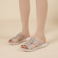 thumbnail image 2 of Rokment Womens Mesh Orthopedic Memory Foam Walking Slipper Sandals Breathable Comfortable Cushioned Wedges Low Heel Beach Slip on Wide Width Nursing Outdoor Sports Slides Summer Shoes Khaki Size 9, 2 of 7
