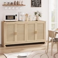 thumbnail image 2 of Bingirl 40-Inch Oak Brown Modern Boho Storage Cabinet: Woven Rattan Doors, Adjustable Shelf, Multifunctional TV Stand, Coffee Bar, and Entryway Console Table for Kitchen and Living Room, 2 of 8