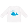 thumbnail image 3 of Inktastic Cute Blue Whale in Nautical Hat Boys or Girls Long Sleeve Toddler T-Shirt, 3 of 5