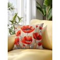 thumbnail image 2 of Waterproof Outdoor Throw Pillows with Inserts 18"x18", Red Spring Floral Soft Decorative Pillowcases for Couch Bedroom, Summer Botanical Watercolor Vintage Pillow Covers for Sofa Living Room, 2 of 8