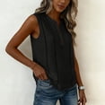 thumbnail image 6 of ClodeEU Women's Henley V Neck Sleeveless Tank Top,Casual Loose Fit Solid Color Blouse with Button for Summer Black,Women's Plus L, 6 of 6