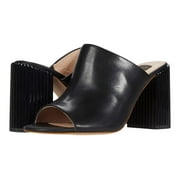 Louise et Cie Lillia2 Slip-on Block Heel Leather Mules BLACK (6.5, BLACK)