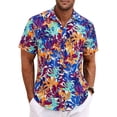 thumbnail image 4 of GENTS BLISS Short Sleeve Men Hawaiian Shirts Floral Print Button Down Shirts for Men Casual Beach Shirts, 4 of 8