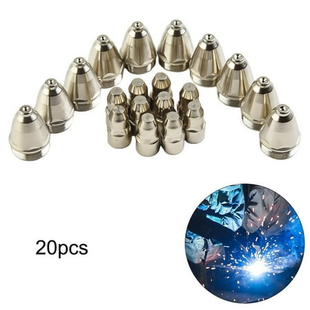 

20PCS P80 Plasma Cutting Torch Consumable Cutting 60A 80A Tip Electrode Nozzle