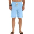 thumbnail image 5 of JWD Men’s Linen Shorts Casual Drawstring Summer Beach Shorts US XXX-Large Light Blue, 5 of 5