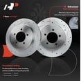 thumbnail image 4 of A-Premium 11.85 inch (301mm) Rear Drilled and Slotted Disc Brake Rotors + Ceramic Pads Kit Compatible with Select Toyota Models - Camry 2002-2006, Avalon 2005-2007, Solara 2004-2008, 6-PC Set, 4 of 9