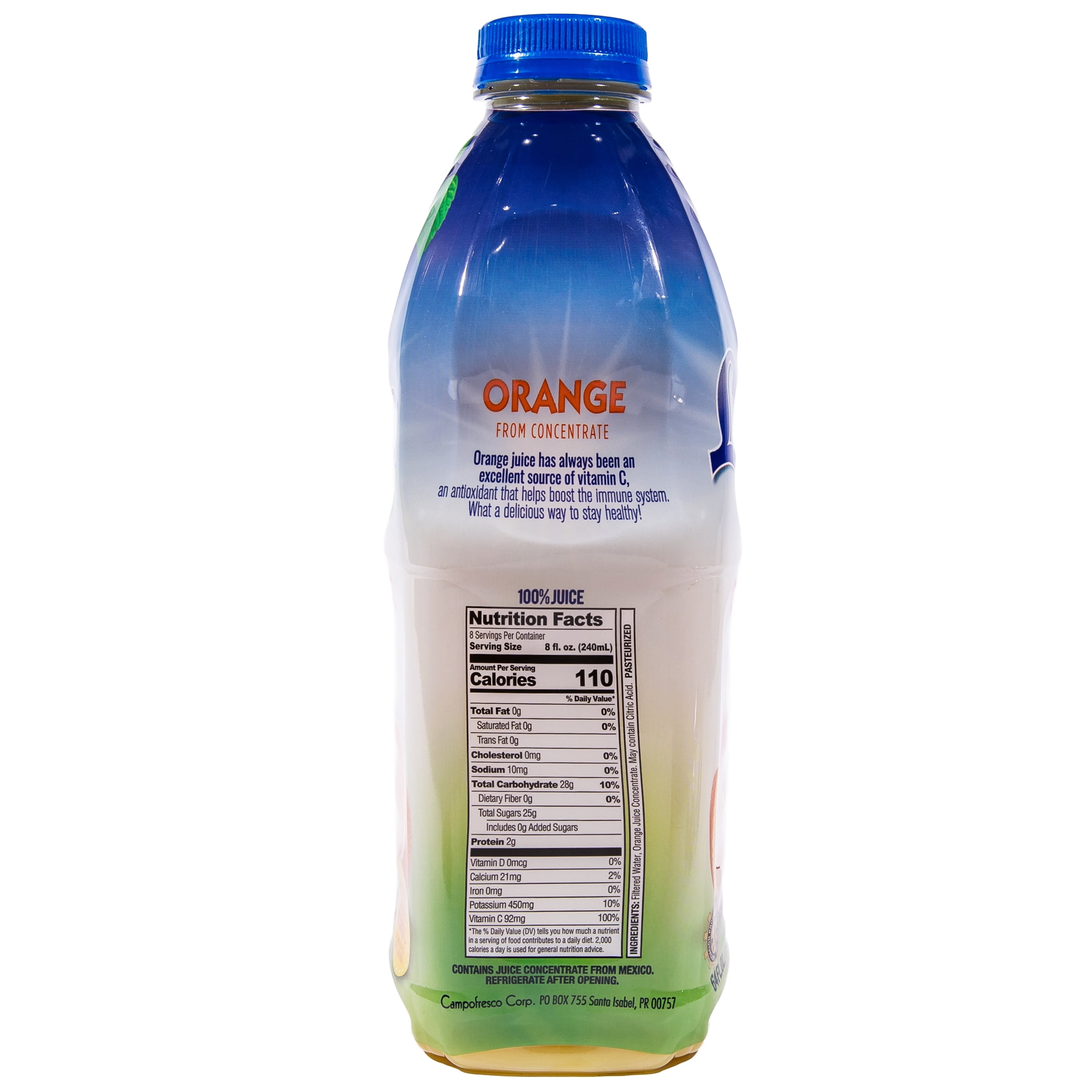 Lotus Orange Juice 100% Vitamin C From Concentrate Plastic Bottle 64 fl oz