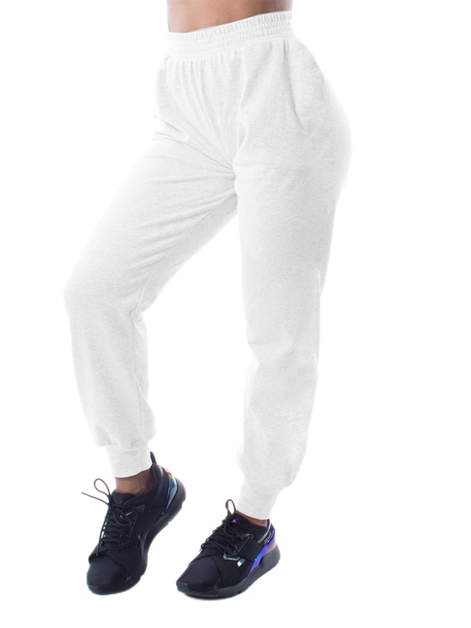 white sweatpants in store