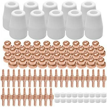 100 PCS Plasma Cutter Machine Accessories, Plasma Tip Nozzle Electrode, Suitable for Style Cutting Guns for CUT-4, CUT40D, LGK40, CT312, CT416D, CT416D, CT416D, CT518D, Super160