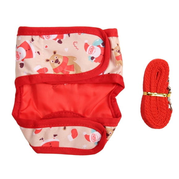 Conjunto de arnés de chaleco de conejo, lindo y divertido patrón de Papá Noel, chaleco pequeño para mascotas, conjunto de correa para fiesta de Navidad S