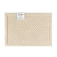 thumbnail image 4 of Host & Home Cotton Bath Rug, Stylish Textured Woven Design, Slip Resistant Backing, 17x24, Beige, 4 of 5