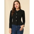 thumbnail image 2 of INSPIRE CHIC Women's Fall Vintage Lightweight Short Button Jacket with Pockets, 2 of 6
