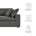 thumbnail image 6 of Modular Sofa Couch, Grey Gray, Fabric, Living Kitchen Cafe Bistro Hospitality Restaurant, Modern Contemporary HB33513, 6 of 8