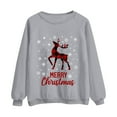 thumbnail image 3 of Christmas Sweatshirts for Women Fashion Clothing Y2K Top Cute Long Sleeve Shirt Santa Custome Crewneck Sweatshirt Merry Fleece Womens Blouses Grey, 3 of 4