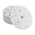 thumbnail image 1 of Discos de lija Unique Bargains, 5.91" 15 agujeros 180 grano papel de lija redondo para reparación automotriz con gancho y bucle de óxido de aluminio blanco, 50 piezas, 1 of 7