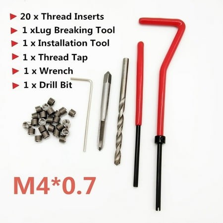 

BAMILL 25Pcs/Set Metric Thread Repair Insert Kit M4*0.7 Coil Helicoil Set Tool