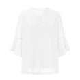 thumbnail image 5 of Summer Akafmk Summer 3/4 Sleeve Shirts for Womens Chiffon Ruffle Bell Sleeve Dressy Top,Solid Sparkling Bronzing Blouses Elegant Holiday Party Gathering Casual Loose Mesh Layered Flowy Tunic, 5 of 5