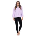 thumbnail image 5 of Casual Nights Women's Button Front Jacquard Terry Fleece Sleep Bed Jacket Top with Pockets, 5 of 5