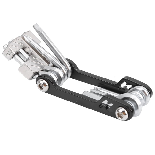 Juego de reparación de bicicletas 10 en 1 con llave, destornillador y rompecadenas.