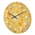thumbnail image 3 of Designart 'Yellow Minimal Geometrical Shapes' Mid-Century Modern Wood Wall Clock, 3 of 5