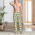 thumbnail image 3 of Cauagu Train With Animals Mens Pajama Pants Sleep & Lounge Pants,PJ Bottoms with Pockets-Medium, 3 of 7