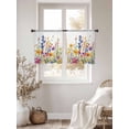thumbnail image 5 of Spring Floral Semi Sheer Window Curtains 54 Inches Long, Summer Watercolor Botanical Colorful Rod Pocket Voile Silky Chiffon Curtain Light Filtering Drapes for Living Room, Kitchen, 52"x54", 2 Panels, 5 of 9