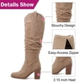thumbnail image 5 of Love Steetly Women's Extra Wide Calf Knee High Boots, Slouchy Ruched Shaft, Chunky Block Heel Side Zip Casual Winter Tall Boots., 5 of 8