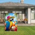 thumbnail image 3 of Amhnf Colorful Parrot With Cocktail Garden Flag For Home Outdoor Garden Yard Decor 12x18 inch, 3 of 5