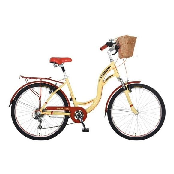 Bicicleta Benotto City Bike R26 7v Aluminio Suspensión Color Crema Talla Unica